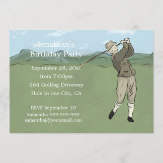Einzigartige Golf-Kunsteinladungen Einladung