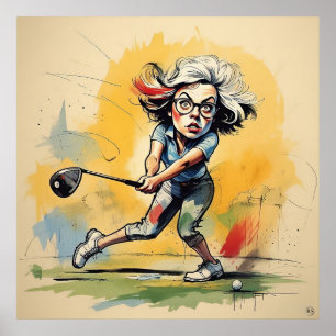 Einzigartige Golfschwänze - Grosse Golf Art Printi Poster