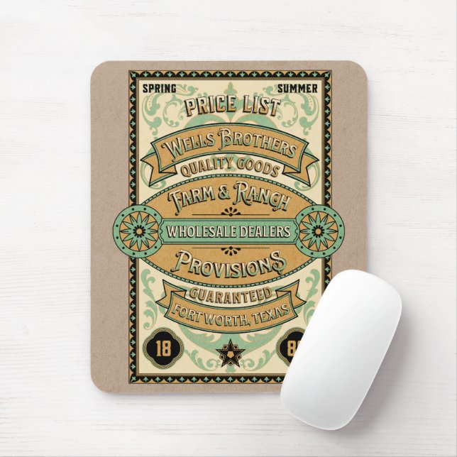 Einzigartige grafische Retro-Kunst Bauernstil Mousepad (Mit Mouse)