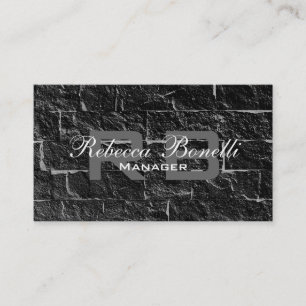 Einzigartige Gray Wall Brick Monogram Business Car Visitenkarte