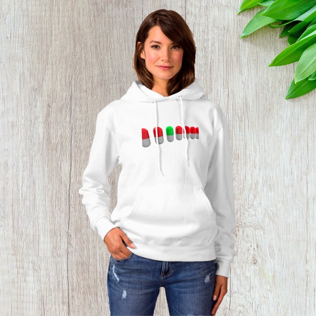 Einzigartige grüne Pille unter den roten Kapseln Hoodie (Von Creator hochgeladen)