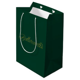 Einzigartige grüne und goldene typografische Gesch Mittlere Geschenktüte