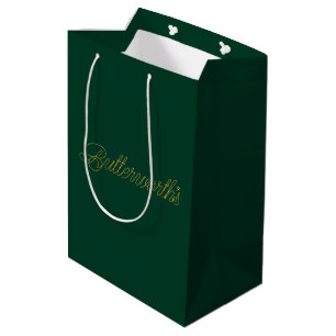 Einzigartige grüne und goldene typografische Gesch Mittlere Geschenktüte