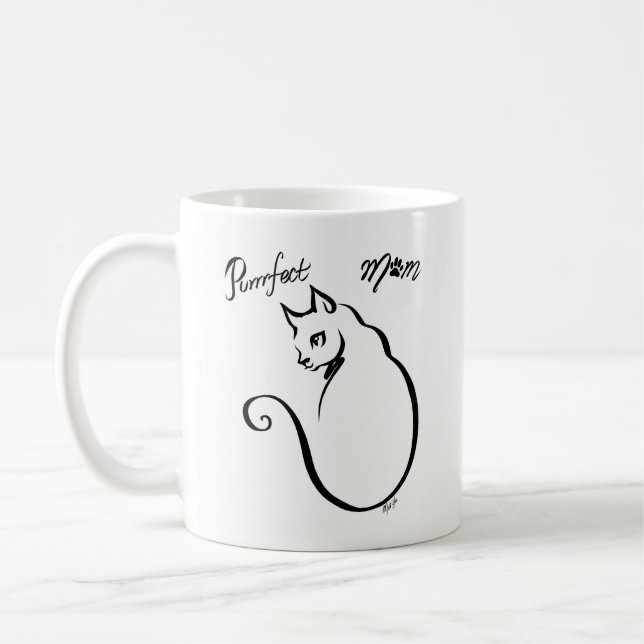 Einzigartige Hand gezeichnete perfekte Kaffeetasse (Links)