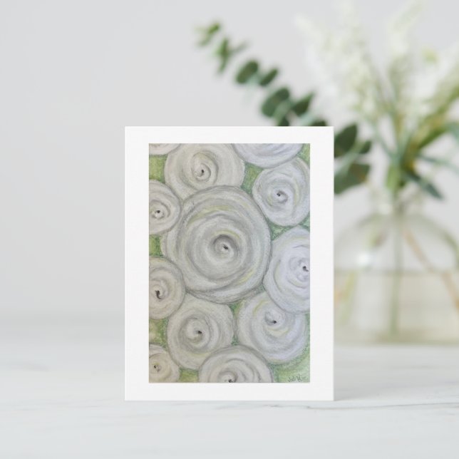 Einzigartige handgezeichnete Rose. Originalkunstwe Postkarte (Stehend Vorderseite)