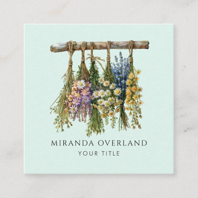 Einzigartige Hanging-Blume Quadratische Visitenkarte (Vorderseite)