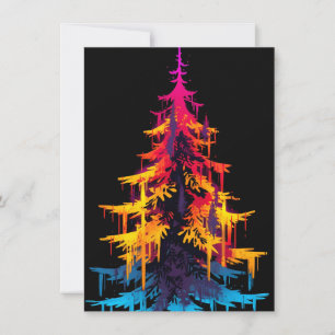 Einzigartige helle und farbenfrohe Weihnachtskarte Feiertagskarte