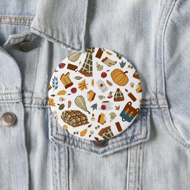 Einzigartige Herbstlaub ernten Herbstpumpen Button (Beispiel)