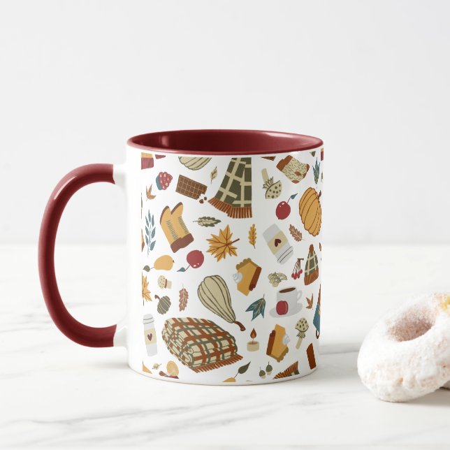 Einzigartige Herbstlaub Herbstpumpen Tasse (Mit Donut)