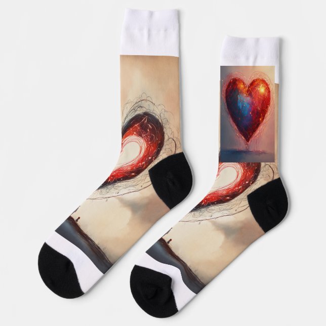 Einzigartige Herztattoo Design Socks" Socken (Linkes Detail)
