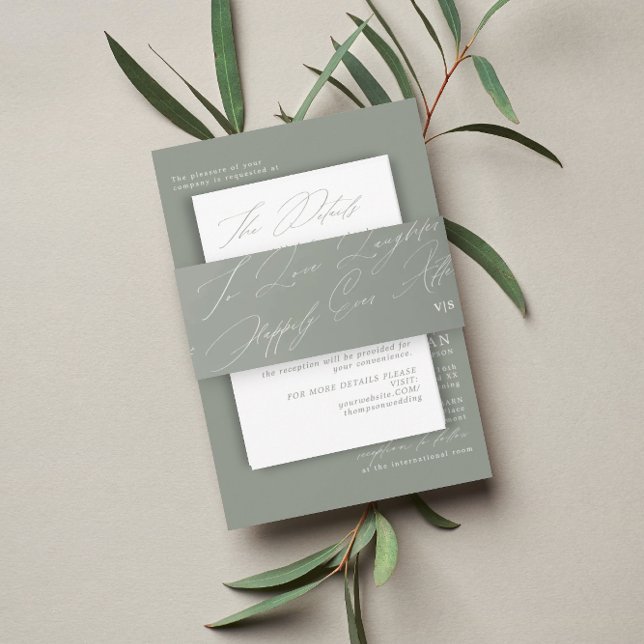 Einzigartige Hochzeit der Grünen Liebe Lacher Mono Einladungsbanderole (Von Creator hochgeladen)