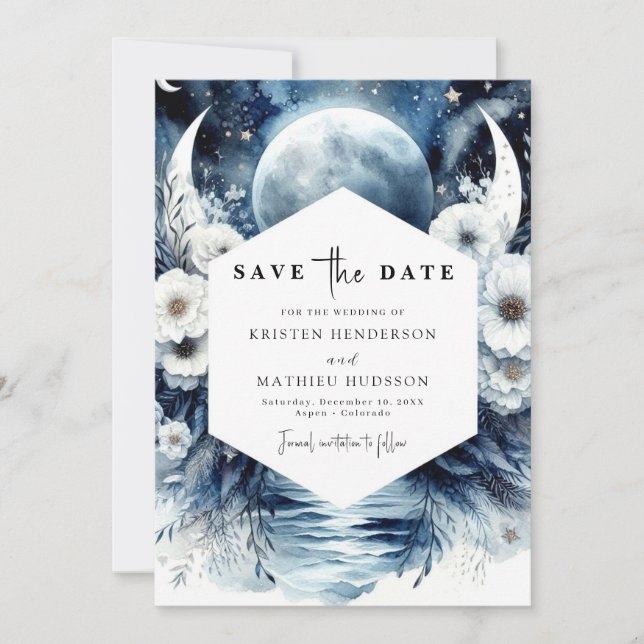 Einzigartige Hochzeit der Wasserfarbe Save The Date (Vorderseite)