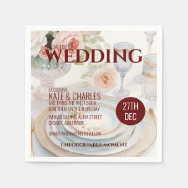 Einzigartige Hochzeit eines benutzerdefinierten Ma Serviette