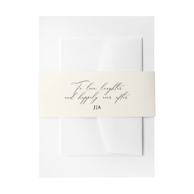 Einzigartige Hochzeit von Elfenbein zu Liebe Einladungsbanderole (Vorderseite Beispiel)