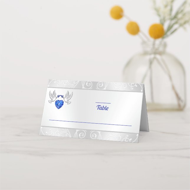 Einzigartige Hochzeiten, Liebe und Herz Platzkarte (Vorderseite)