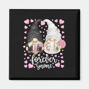 Einzigartige Hochzeits-Gnomies Braut und Bräutigam Magnet