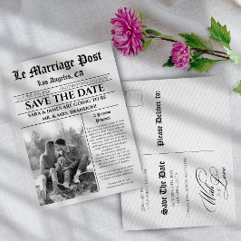 Einzigartige Hochzeitsankündigung Postkarte im Zei