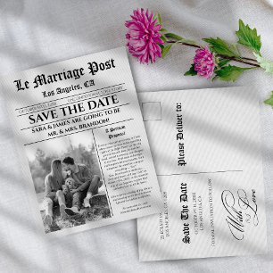 Einzigartige Hochzeitsankündigung Postkarte im Zei