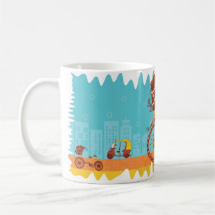 Einzigartige indische Fahrzeuge - Zyklus-Rickshaw Kaffeetasse