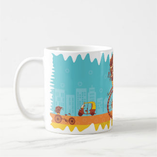 Einzigartige indische Fahrzeuge - Zyklus-Rickshaw Kaffeetasse