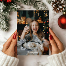 Einzigartige Joy Calligraphy Foto Weihnachtskarte