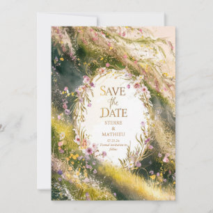 Einzigartige Joyful Wildblume Hochzeit Save The Date
