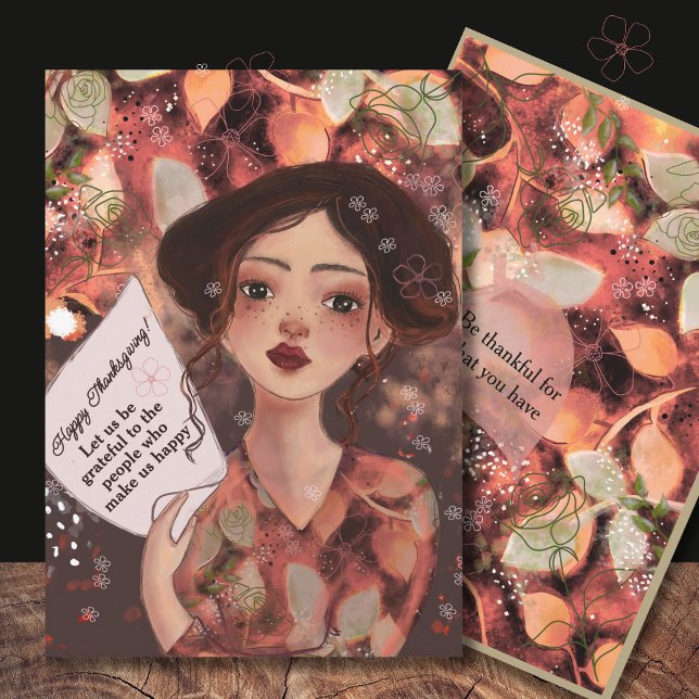 Einzigartige Karte für den Erntedank von Aquarellf (Unique Watercolor Thanksgiving Appreciation Card)