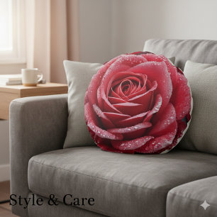 Einzigartige KI-Rose-Design-Rundkissen Rundes Kissen
