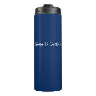 Einzigartige klassische Handschrift in Marineblau Thermosbecher