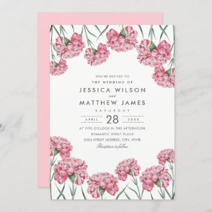 Einzigartige klassische rosa Blumen-elegante Einladung