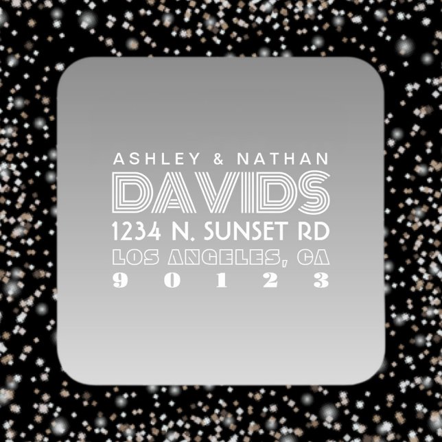 Einzigartige kreative graue Ombre-Rücksendeadresse Quadratischer Aufkleber (Von Creator hochgeladen)