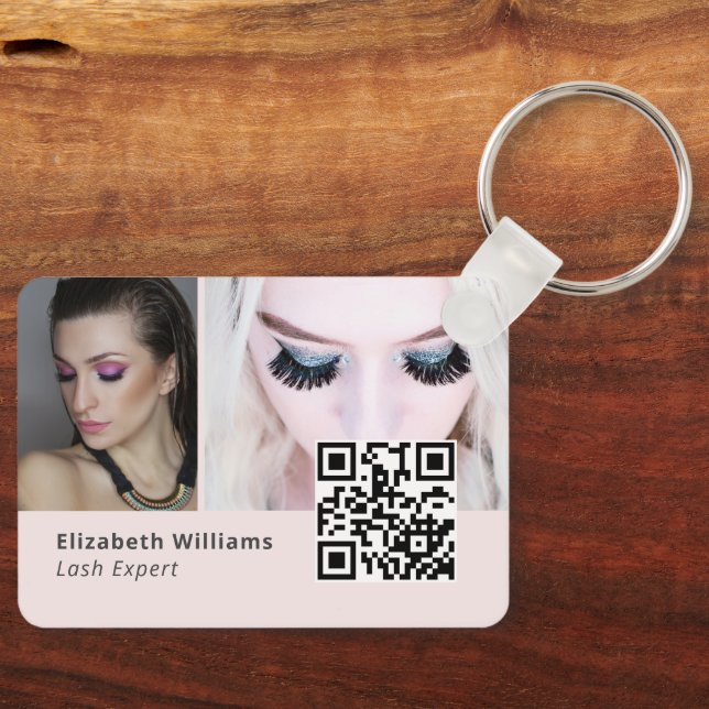 Einzigartige Lash Expert Business Card mit QR Code Schlüsselanhänger (Vorderseite)