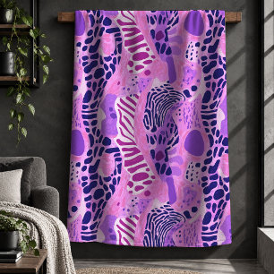 Einzigartige Leopard Tiger Magenta Rosa Decke Deko Sherpadecke