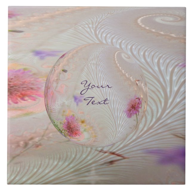 Einzigartige Lila Rosa Keramik Tile Fliese (Vorderseite)