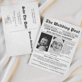 Einzigartige lustige Kinderzeitung Hochzeitseinlad Postkarte