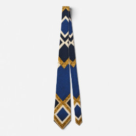 Einzigartige Luxus Gold Blue Print Neck Tie Krawatte
