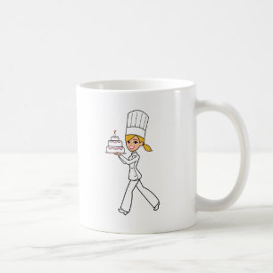 Einzigartige Mädchen-Kochs-Illustration Kaffeetasse