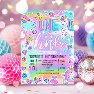 Einzigartige Märchenprinzessin 1. Geburtstag  Einladung