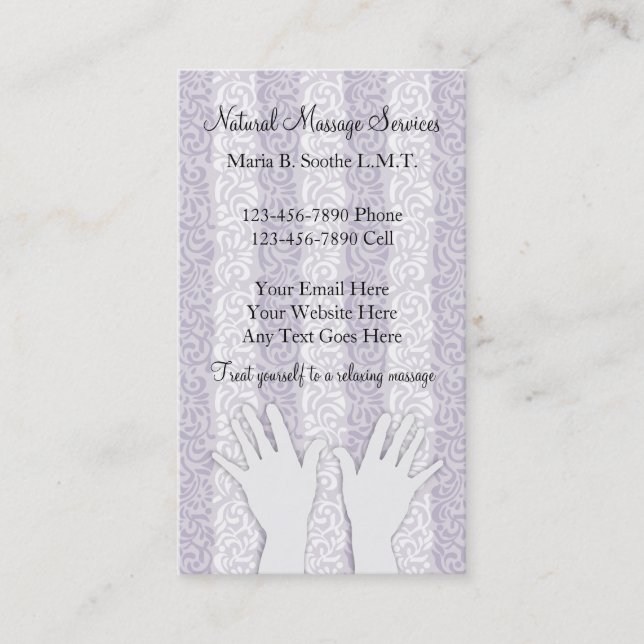 Einzigartige Massage-Visitenkarten Visitenkarte (Vorderseite)