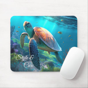 Einzigartige Meeresschildkröten-Illustration mit p Mousepad