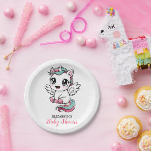 Einzigartige Minimalistische Unicorn Kinderdusche Pappteller