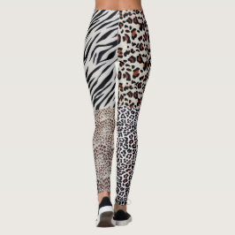 Einzigartige Mixed Leopard Zebra Animal Print Wome Leggings