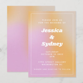 Einzigartige moderne Abstrakt-rosa-glänzende Hochz Einladung