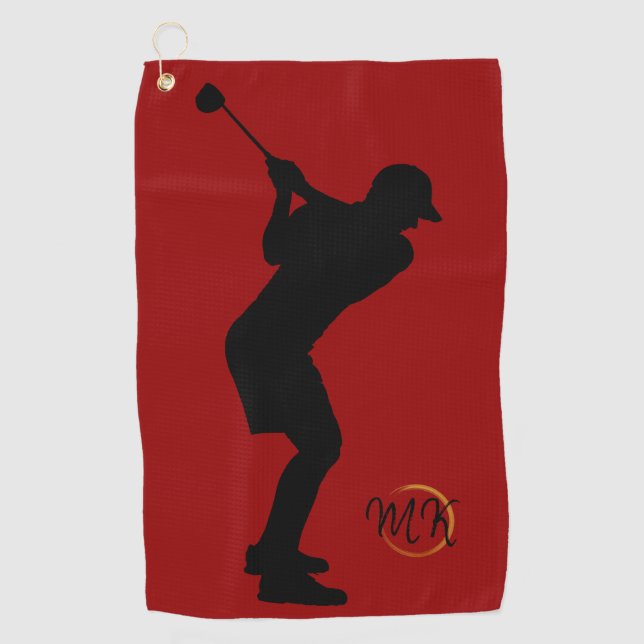 Einzigartige moderne Cool Mens Design Red Custom M Golfhandtuch (Vorderseite)