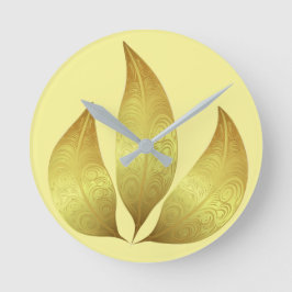 Einzigartige moderne Goldhandschrift zeichnend Blä Runde Wanduhr