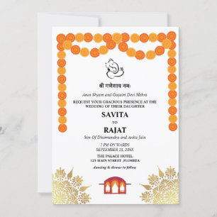 Einzigartige moderne indische Hochzeitseinladung Einladung
