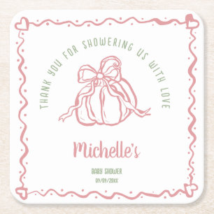 Einzigartige moderne Kleine Pumpkin Danke Baby Dus Rechteckiger Pappuntersetzer