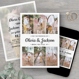 Einzigartige moderne Overlay einfache Foto Collage Save The Date