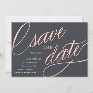 Einzigartige moderne Save-the-Dates Roségold Save The Date