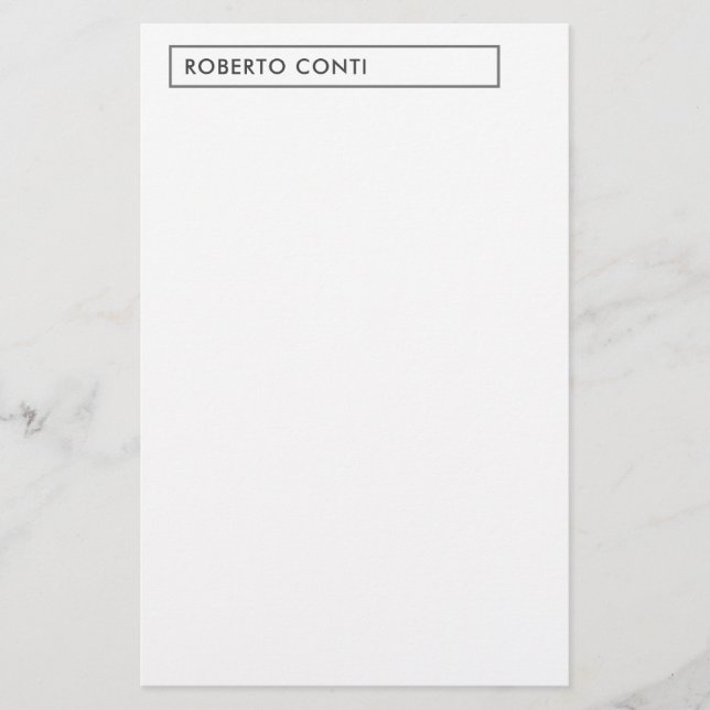 Einzigartige moderne Schlichte Minimalistische Bez Briefpapier (Vorderseite)